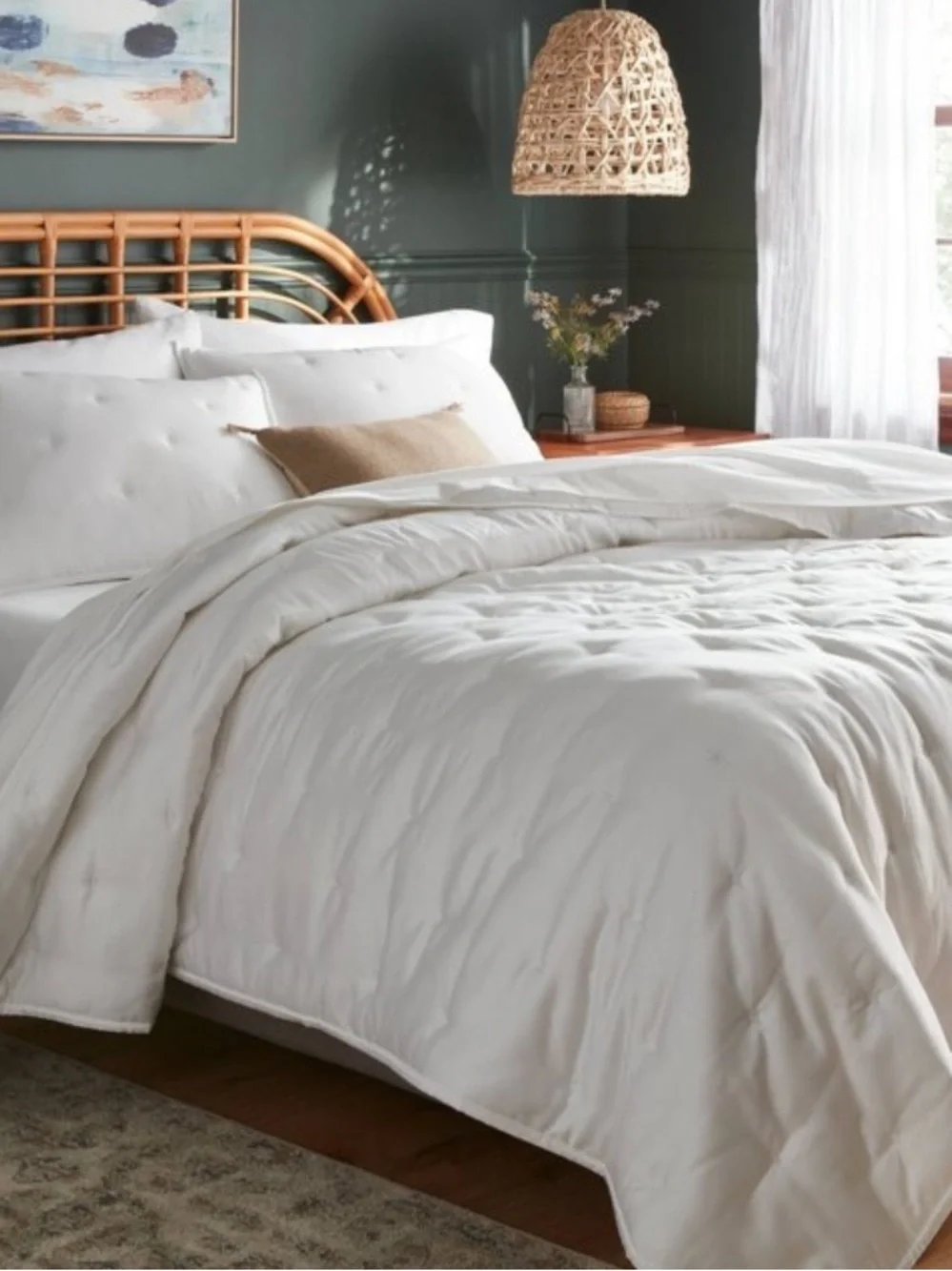 THRESHOLD NWT 3pс King TENCEL™ Comforter and Sham Set White